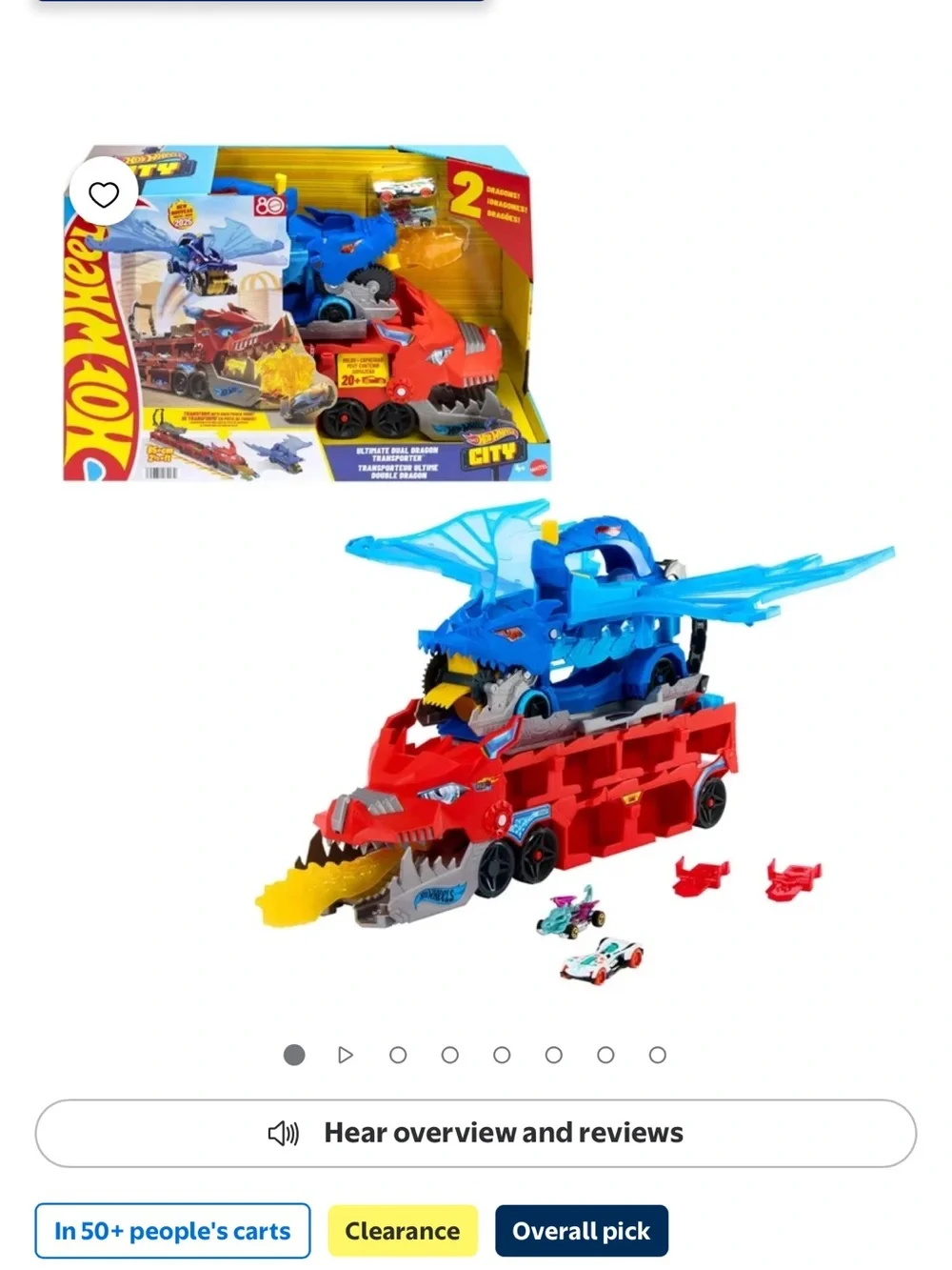 Blue & Red Dino Transporter Playset hot wheels